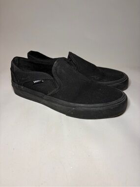 Vans Asher Slip On 508731 Triple Black Shoes Women's Size 6  - Great Condition!
